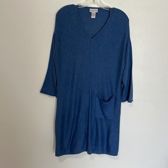 Soft Surroundings Sweater Dress Women's M Blue Slouchy Pocket  Touch of Cashmere - Picture 11 of 12